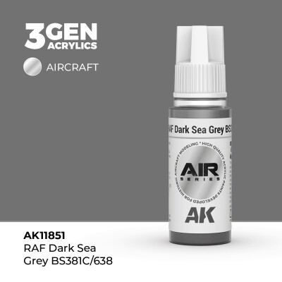 Акрилова фарба RAF Dark Sea Grey BS381C/638 / Темно-сірий AIR АК-interactive AK11851 детальное изображение AIR Series AK 3rd Generation
