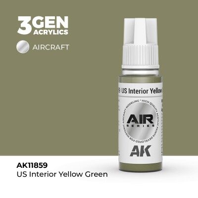 Акрилова фарба US Interior Yellow Green / Інтер'єр США Жовтий Зелений AIR АК-interactive AK11859 детальное изображение AIR Series AK 3rd Generation