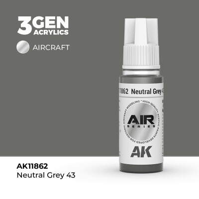 Акрилова фарба Neutral Grey 43 / Нейтрально-сірий 43 AIR АК-interactive AK11862 детальное изображение AIR Series AK 3rd Generation