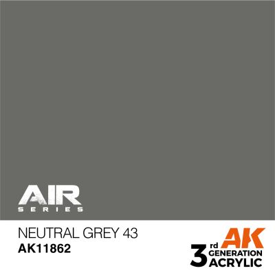 Акрилова фарба Neutral Grey 43 / Нейтрально-сірий 43 AIR АК-interactive AK11862 детальное изображение AIR Series AK 3rd Generation