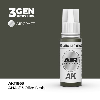 Акрилова фарба ANA 613 Olive Drab / Оливково-сірий AIR АК-interactive AK11863 детальное изображение AIR Series AK 3rd Generation