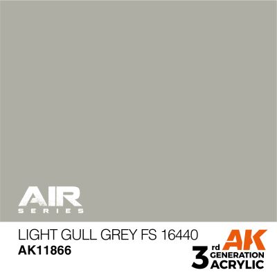Акриловая краска Light Gull Grey / Светло-серый (FS16440) AIR АК-интерактив AK11866 детальное изображение AIR Series AK 3rd Generation