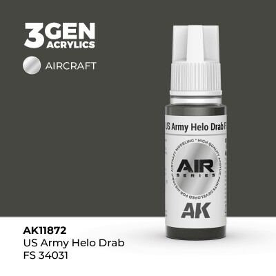 Акрилова фарба US Army Helo Drab / Армія США Сірий (FS34031) AIR АК-interactive AK11872 детальное изображение AIR Series AK 3rd Generation
