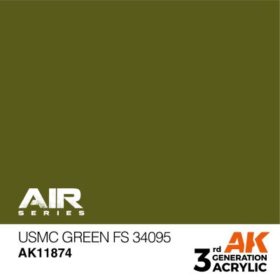 Акрилова фарба USMC Green / USMC Зелений (FS34095) AIR АК-interactive AK11874 детальное изображение AIR Series AK 3rd Generation