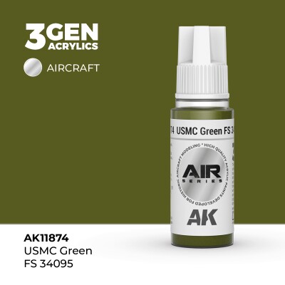 Акрилова фарба USMC Green / USMC Зелений (FS34095) AIR АК-interactive AK11874 детальное изображение AIR Series AK 3rd Generation