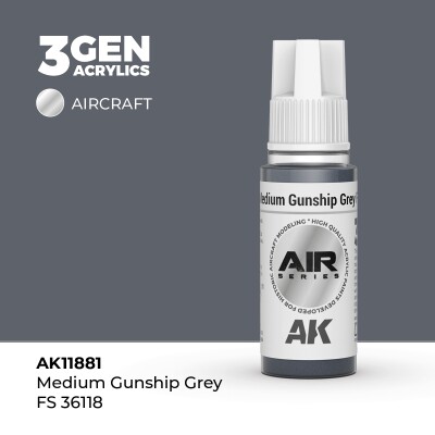 Акрилова фарба Medium Gunship Grey / Корабельно-сірий (FS36118) AIR АК-interactive AK11881 детальное изображение AIR Series AK 3rd Generation