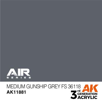 Акриловая краска Medium Gunship Grey / Корабельный-серый (FS36118) AIR АК-интерактив AK11881 детальное изображение AIR Series AK 3rd Generation