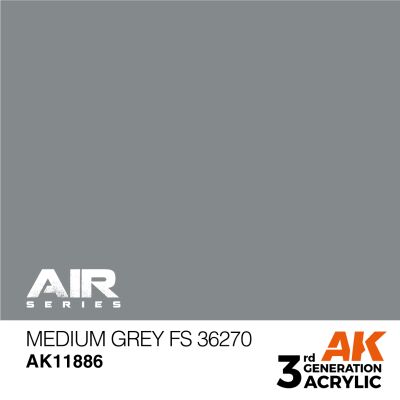 Акрилова фарба Medium Grey / Помірно-сірий (FS36270) AIR АК-interactive AK11886 детальное изображение AIR Series AK 3rd Generation