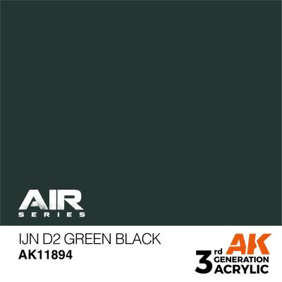 Акриловая краска IJN D2 Green Black / Черно-зеленый AIR АК-интерактив AK11894 детальное изображение AIR Series AK 3rd Generation