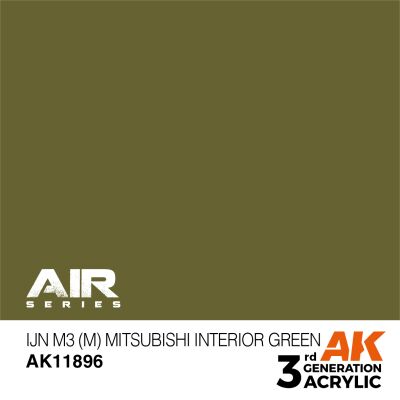 Acrylic paint IJN M3 (M) Mitsubishi Interior Green / Green interior AIR AK-interactive AK11896 детальное изображение AIR Series AK 3rd Generation
