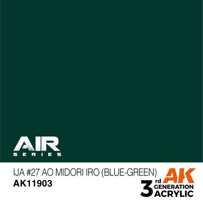 Acrylic paint IJA #27 Ao Midori iro (Blue-Green) AIR AK-interactive AK11903 детальное изображение AIR Series AK 3rd Generation