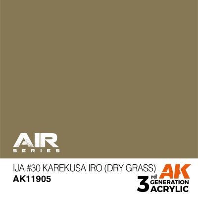 Акриловая краска IJA #30 Karekusa iro (Dry Grass) / Сухая трава AIR АК-интерактив AK11905 детальное изображение AIR Series AK 3rd Generation