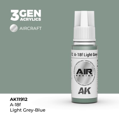 Акрилова фарба A-18f Light Grey-Blue / Світло-сірий блакитний AIR АК-interactive AK11912 детальное изображение AIR Series AK 3rd Generation