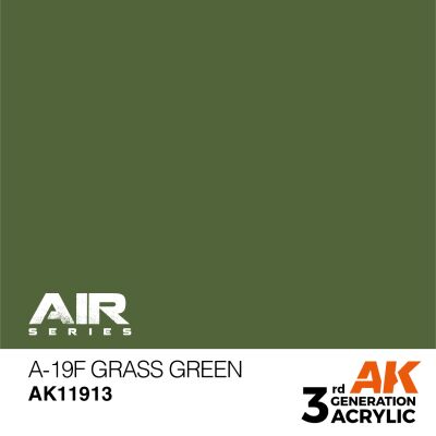 Акрилова фарба A-19f Grass Green / Зелена трава AIR АК-interactive AK11913 детальное изображение AIR Series AK 3rd Generation