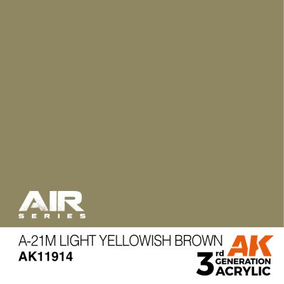 Акриловая краска A-21m Light Yellowish Brown / Светлый желто-коричневый AIR АК-интерактив AK11914 детальное изображение AIR Series AK 3rd Generation