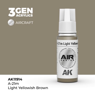 Акриловая краска A-21m Light Yellowish Brown / Светлый желто-коричневый AIR АК-интерактив AK11914 детальное изображение AIR Series AK 3rd Generation