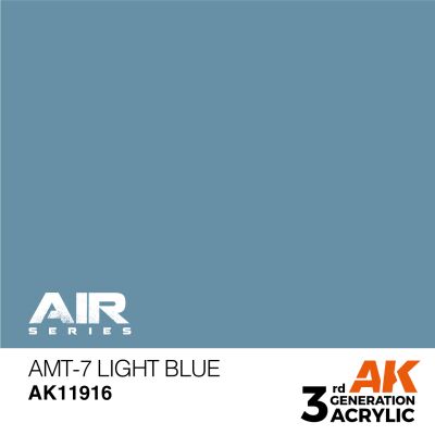 Акрилова фарба AMT-7 Light Blue / AMT-7 Світло-блакитний AIR АК-interactive AK11916 детальное изображение AIR Series AK 3rd Generation