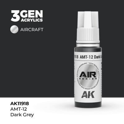Акриловая краска AMT-12 Dark Grey / Темно-серый AIR АК-интерактив  AK11918 детальное изображение AIR Series AK 3rd Generation