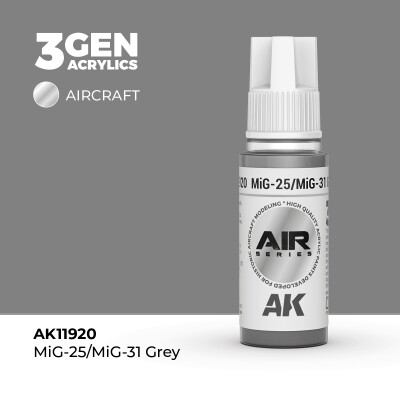 Acrylic paint MiG-25/MiG-31 Gray AIR AK-interactive AK11920 детальное изображение AIR Series AK 3rd Generation