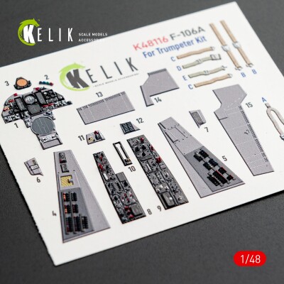 Convair F-106 A Delta Dart 3D декаль інтер'єр для комплекту Trumpeter 1/48 KELIK K48116 детальное изображение 3D Декали Афтермаркет