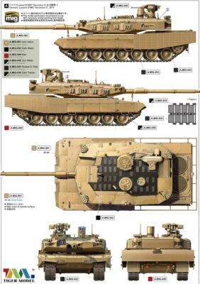 Збірна модель 1/35 Німецький танк Leopard II revolution II Tiger Model 4628 детальное изображение Бронетехника 1/35 Бронетехника