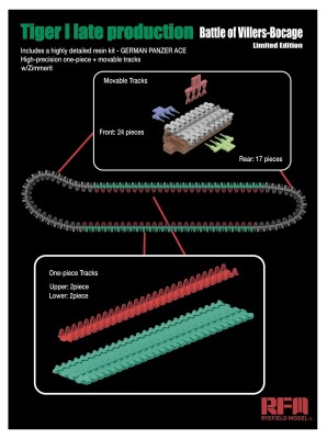 Збірна модель 1/35 Танк Tiger I пізнього виробництва - битва при Віллер-Бокаж, 1944 (limited edition) RFM RM-5101 детальное изображение Бронетехника 1/35 Бронетехника