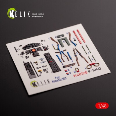 F-104G декаль интерьер для комплекта Kinetic 1/48 KELIK K48120 детальное изображение 3D Декали Афтермаркет