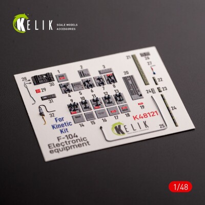 F-104 Series Electrical Equipment декаль интерьер для комплекта Kinetic 1/48 KELIK K48121 детальное изображение 3D Декали Афтермаркет