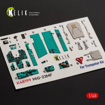 MiG-23 MF декаль інтер'єр для комплекту Trumpeter 1/48 KELIK K48199 детальное изображение 3D Декали Афтермаркет