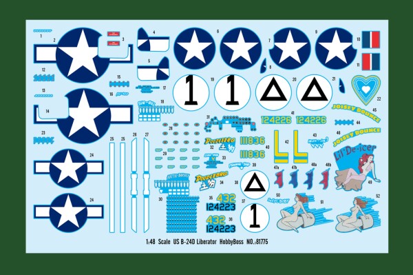 Збірна модель 1/48 Американський літак B-24D Liberator HobbyBoss 81775 детальное изображение Самолеты 1/48 Самолеты