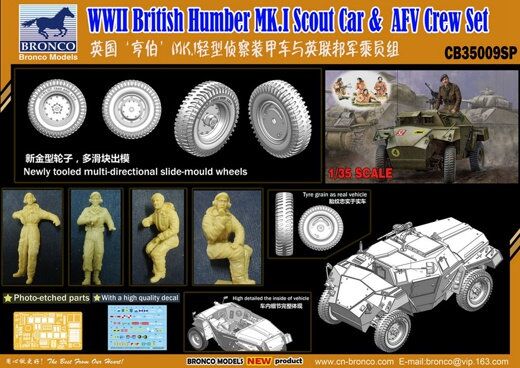Сборная модель британского броневика Humber Mk.I Scout car + 4 фигури детальное изображение Бронетехника 1/35 Бронетехника