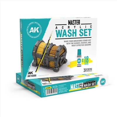 Полный набор акриловых смывок Master Acrylic Wash Set (18 цветов) AK-Interactive 19300 детальное изображение Смывки Weathering