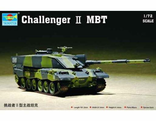 Збірна модель 1/72 британський танк Challenger II MBT Trumpeter 07214 детальное изображение Бронетехника 1/72 Бронетехника