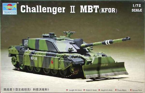Збірна модель 1/72 британський танк Challenger II MBT(KFOR) Trumpeter 07216 детальное изображение Бронетехника 1/72 Бронетехника