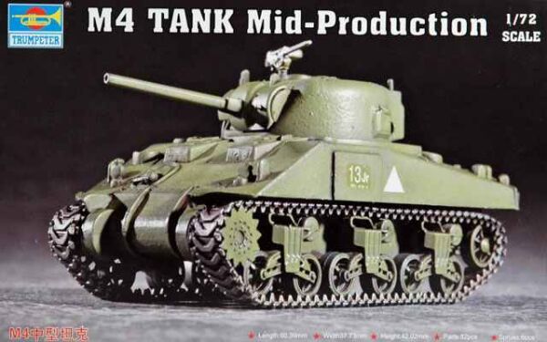 Збірна модель 1/72 американський танк M4 (Mid-Production) Trumpeter 07223 детальное изображение Бронетехника 1/72 Бронетехника