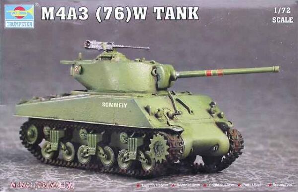 Сборная модель 1/72 американский танк M4A3 76(W) Трумпетер 07226 детальное изображение Бронетехника 1/72 Бронетехника