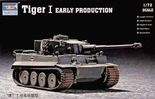 Збірна модель 1/72 німецький танк Tiger 1 (Early) Trumpeter 07242 детальное изображение Бронетехника 1/72 Бронетехника