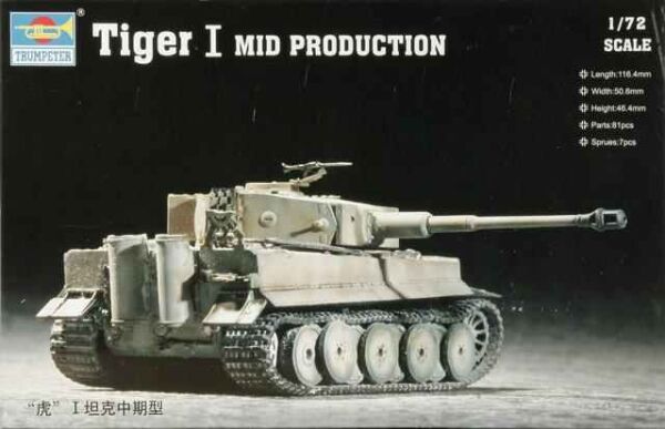 Сборная модель 1/72 немецкий танк Тигр 1 (Сред.) Трумпетер 07243 детальное изображение Бронетехника 1/72 Бронетехника
