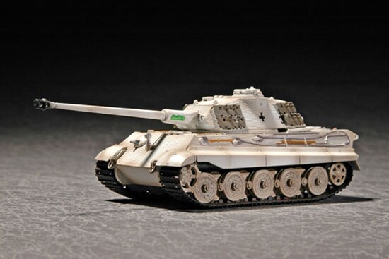 Сборная модель 1/72 Королевский Тигр Sd.Kfz.182 с башней Porsche с циммеритом Трумпетер 07292 детальное изображение Бронетехника 1/72 Бронетехника