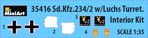 Сборная модель 1/35 Бронеавтомобиль Sd.Kfz.234/2 «Luchs» с комплектом интерьера башни Miniart 35416 детальное изображение Автомобили 1/35 Автомобили