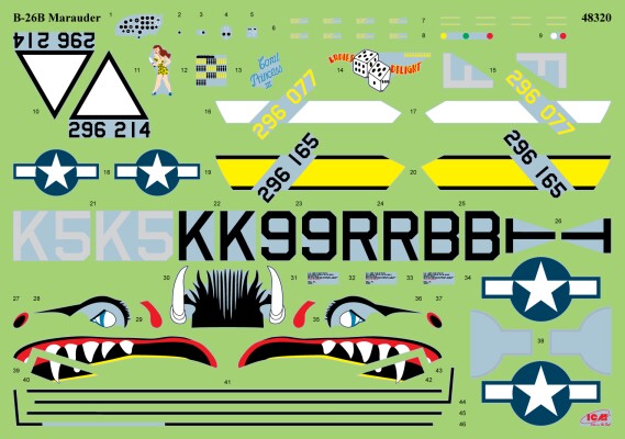 Збірна модель 1/48 Літак B-26B Marauder з пілотами та наземним персоналом ВВС США ICM 48322 детальное изображение Самолеты 1/48 Самолеты