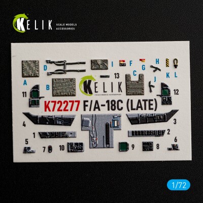 F/A-18 C Hornet (Late) декаль інтер'єр для комплекту Academy 12411 1/72 KELIK K72277 детальное изображение 3D Декали Афтермаркет