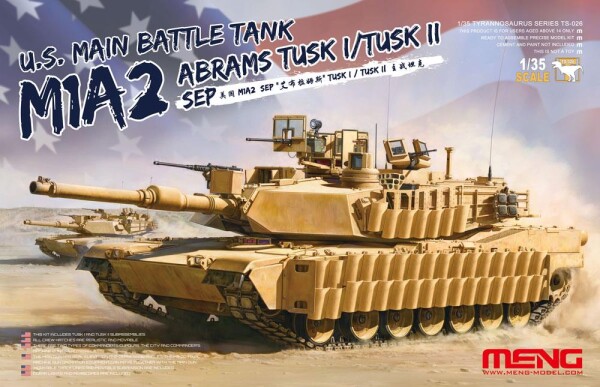 Збірна модель 1/35 Основний бойовий танк США Abrams M1A2 SEP Tusk I/Tusk II Meng TS-026 детальное изображение Бронетехника 1/35 Бронетехника