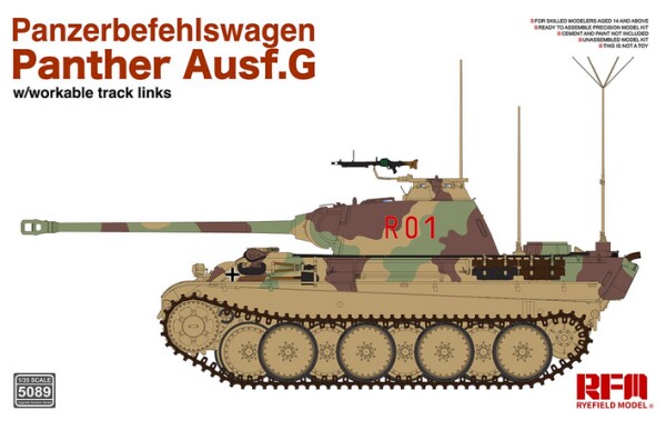 Збірна модель 1/35 Німецький середній танк Panther Ausf.G Panzerbefehlswagen RFM RM-5089 детальное изображение Военная техника 