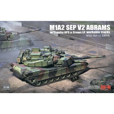 Збірна модель 1/35 Американський танк M1A2 SEP v2 Abrams з Trophy APS, CROWS LP і робочими траками RFM RM-5156 детальное изображение Военная техника 