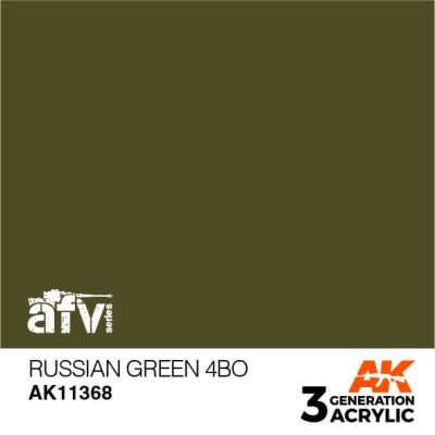 Акрилова фарба RUSSIAN GREEN 4BO / Російський зелений - AFV АК-інтерактив AK11368 детальное изображение AFV Series AK 3rd Generation