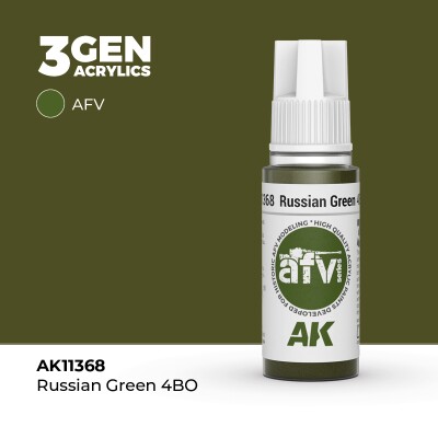 Акрилова фарба RUSSIAN GREEN 4BO / Російський зелений - AFV АК-інтерактив AK11368 детальное изображение AFV Series AK 3rd Generation