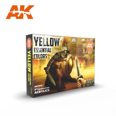 Набір акрилових фарб Жовті Основні Кольори 3Gen (Yellow Essential Colors 3Gen Set) 6 шт. AK-Interactive AK11615 детальное изображение Наборы красок Краски