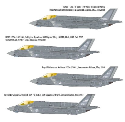 Збірна модель 1/72 Літак F-35A Lightning II «ВВС семи країн» Academy 12561 детальное изображение Самолеты 1/72 Самолеты