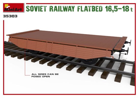 Railway platform 16.5-18t. детальное изображение Железная дорога 1/35 Железная дорога